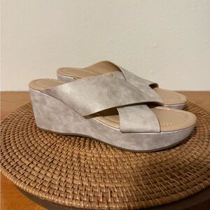 Elegant Cream Wedge Sandals